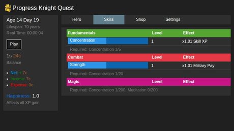 Progress Knight Quest